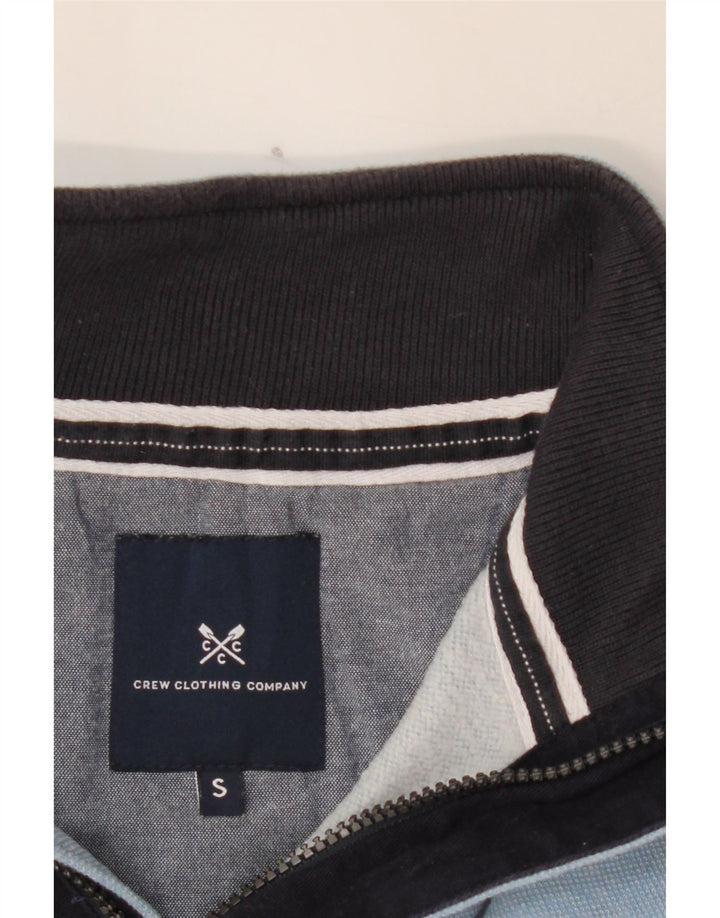 CREW CLOTHING Mens Zip Neck Sweatshirt Jumper Small Blue Cotton Vintage Crew Clothing and Second-Hand Crew Clothing from Messina Hembry 