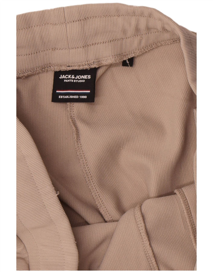 Calça de treino masculina Jack & Jones grande poliéster bege