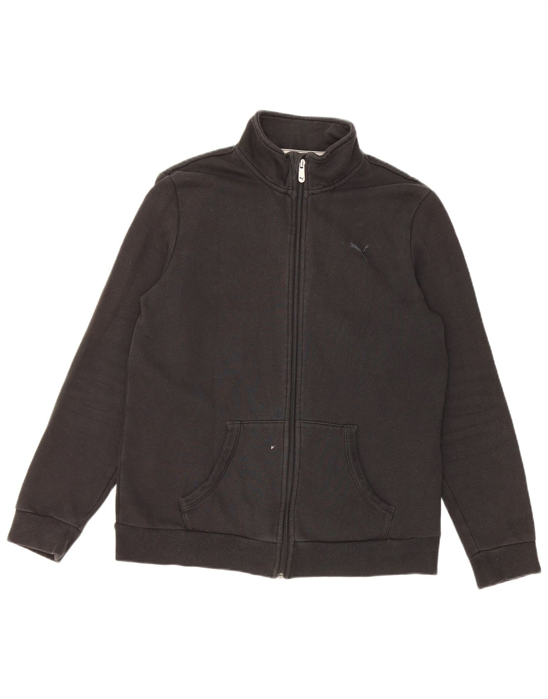 Puma Womens Tracksuit Top Jacket UK 14 Grande Algodão Preto