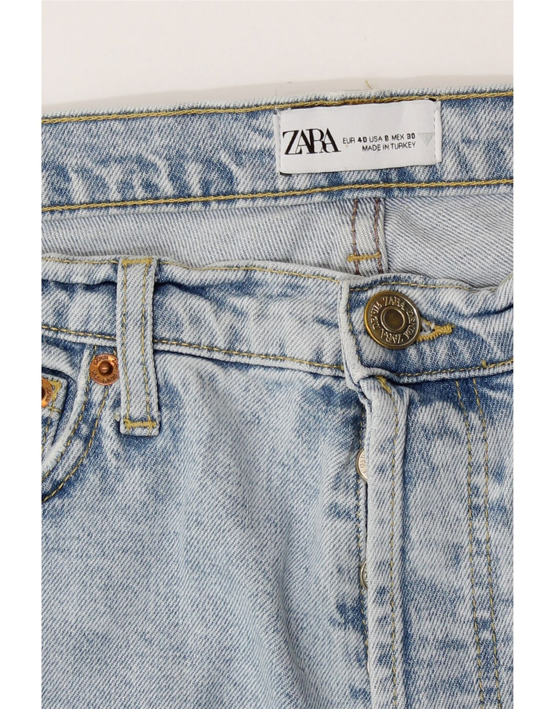 Calça jeans reta feminina Zara EU 40 médio W30 L26 azul