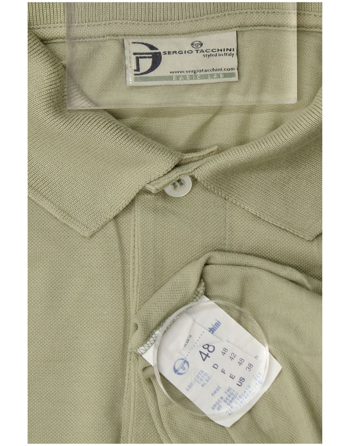 Camisa polo masculina Sergio Tacchini IT 48 algodão verde médio