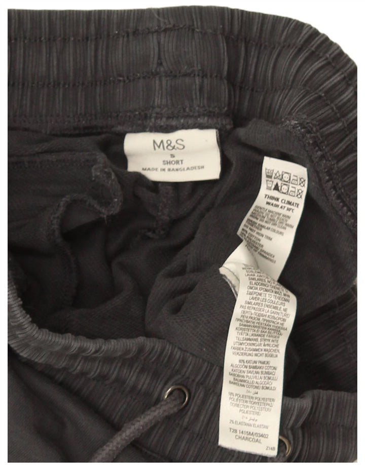 Calça de treino masculina Marks & Spencer pequena cinza algodão