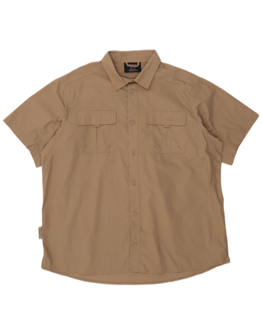Camisa masculina de manga curta 2XL Mountain Warehouse poliéster bege