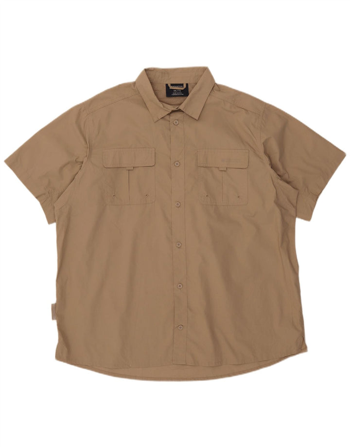 Camisa masculina de manga curta 2XL Mountain Warehouse poliéster bege