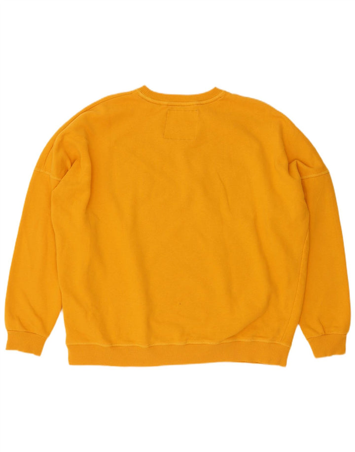 Superdry feminino gráfico oversized moletom jumper UK 12 médio amarelo