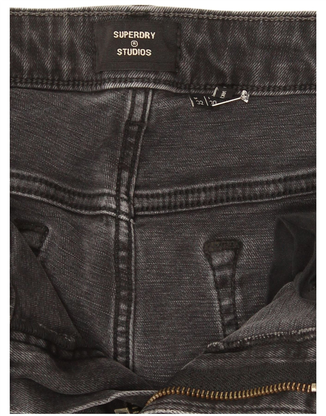 Superdry Womens Crop Slim Jeans W32 L25 Cinza Algodão