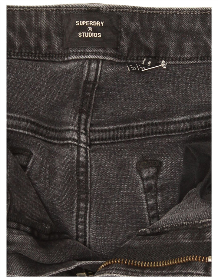 Superdry Womens Crop Slim Jeans W32 L25 Cinza Algodão