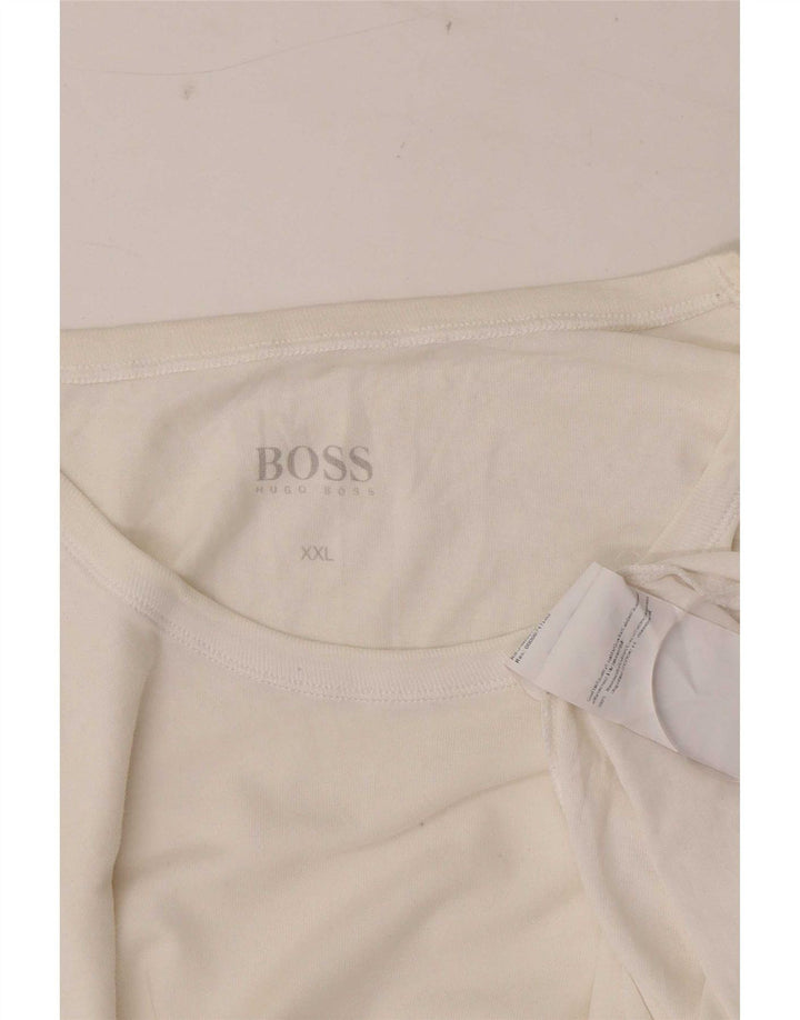 Camiseta masculina Hugo Boss Top 2XL algodão branco