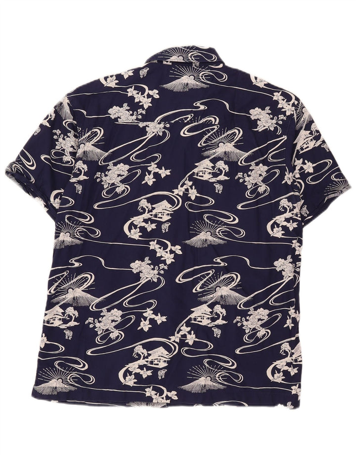 Camisa masculina Superdry de manga curta gráfica azul marinho médio algodão