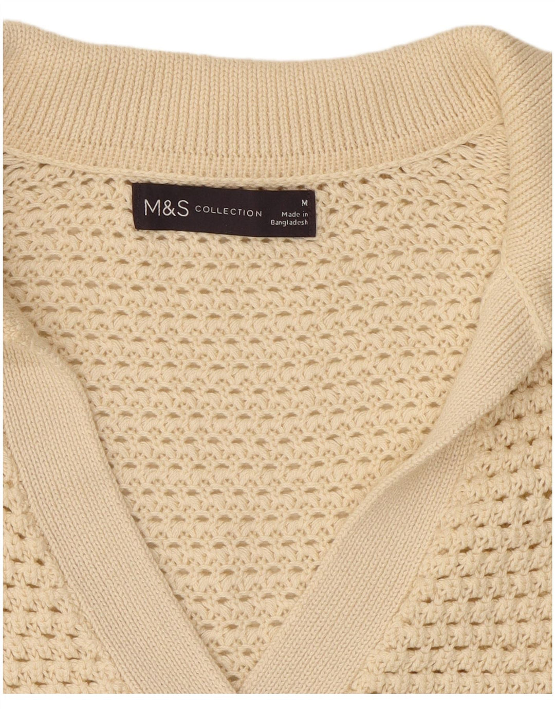 Suéter feminino Marks & Spencer de manga curta com gola polo Reino Unido 14 Médio B