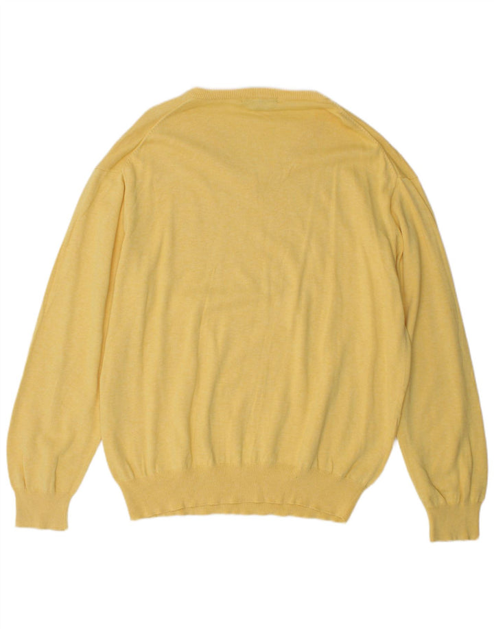 Suéter masculino Gant com decote em V 2XL algodão amarelo
