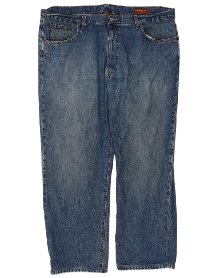 Calça jeans reta masculina Orvis W44 L30 algodão azul