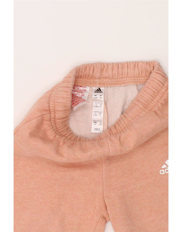 ADIDAS Baby Girls Joggers Tracksuit Trousers 6-9 Months Orange Flecked Vintage Adidas and Second-Hand Adidas from Messina Hembry 