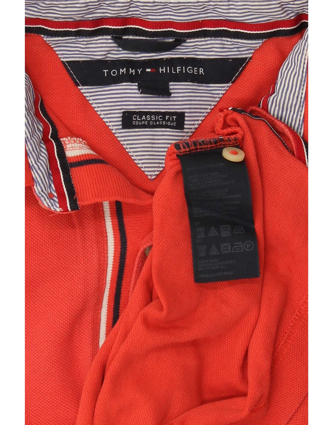 Camisa polo masculina Tommy Hilfiger Classic Fit médio algodão vermelho