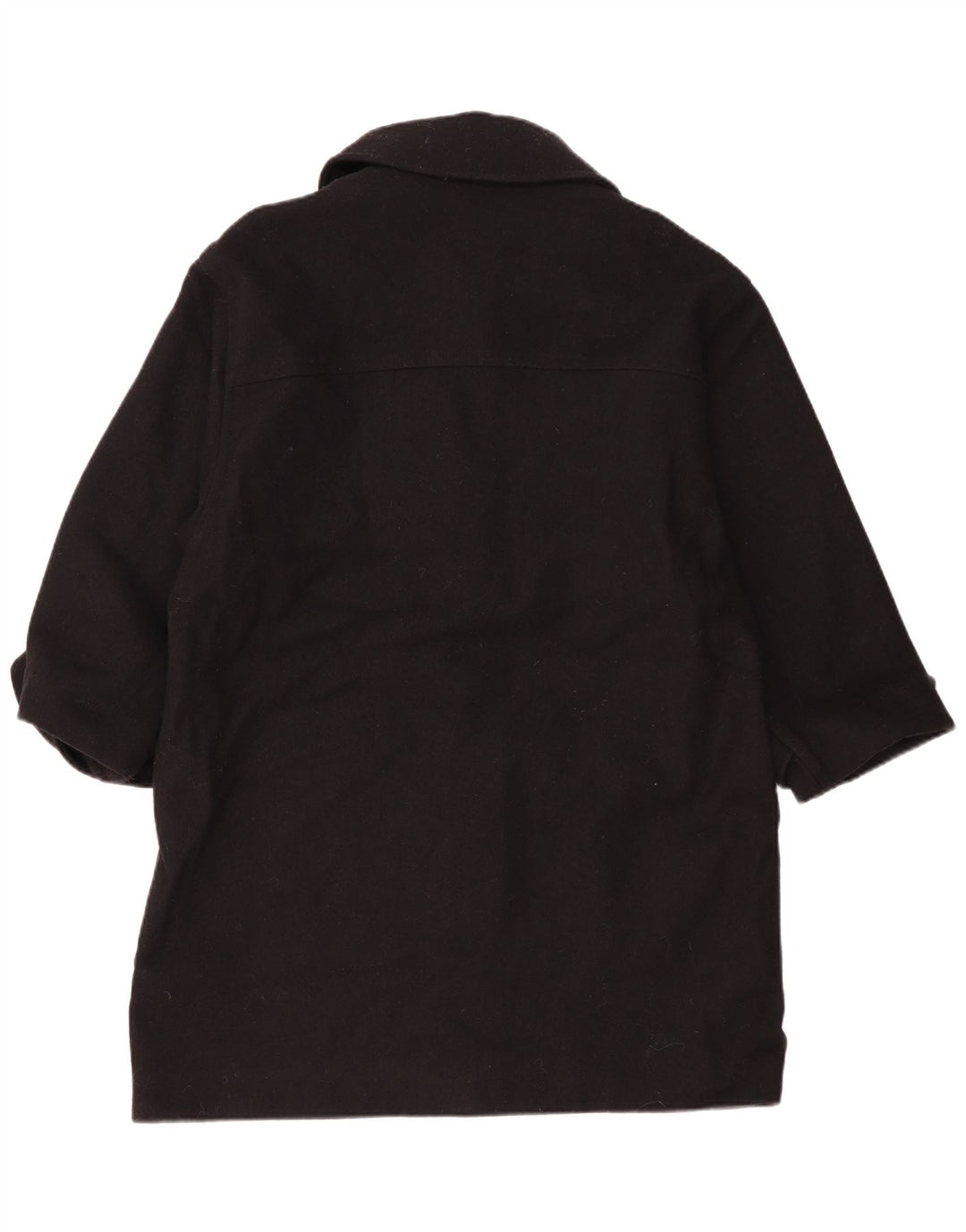 Casaco Duffle Feminino Vintage Oversized Reino Unido 14 Lã Preta Média