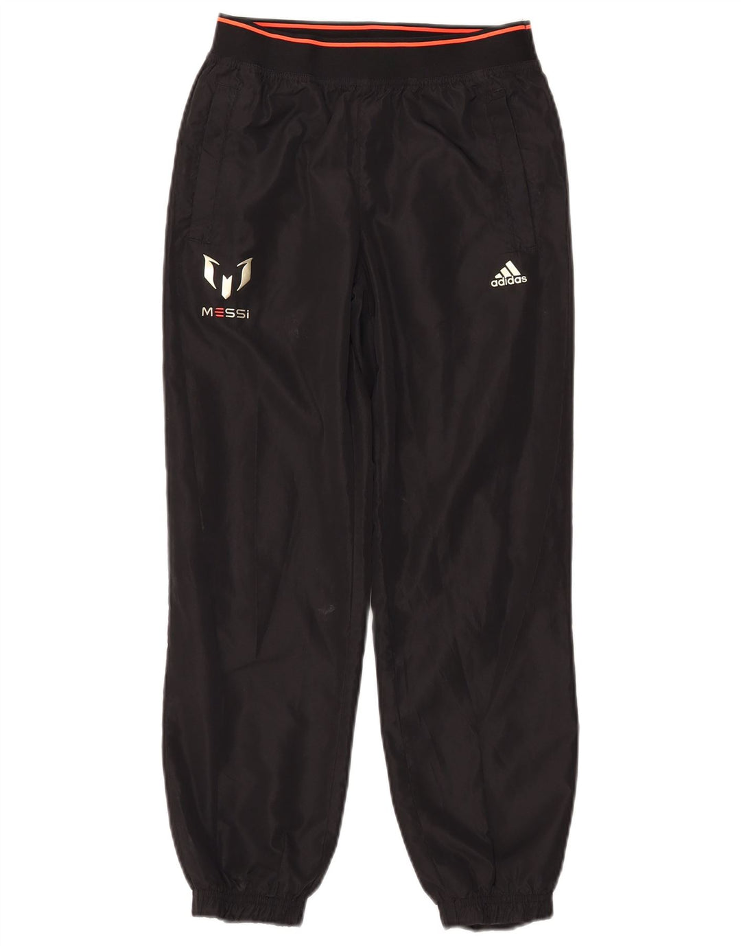 ADIDAS Meninos MESSI Calças de treino Joggers 11-12 Anos Poliéster Preto