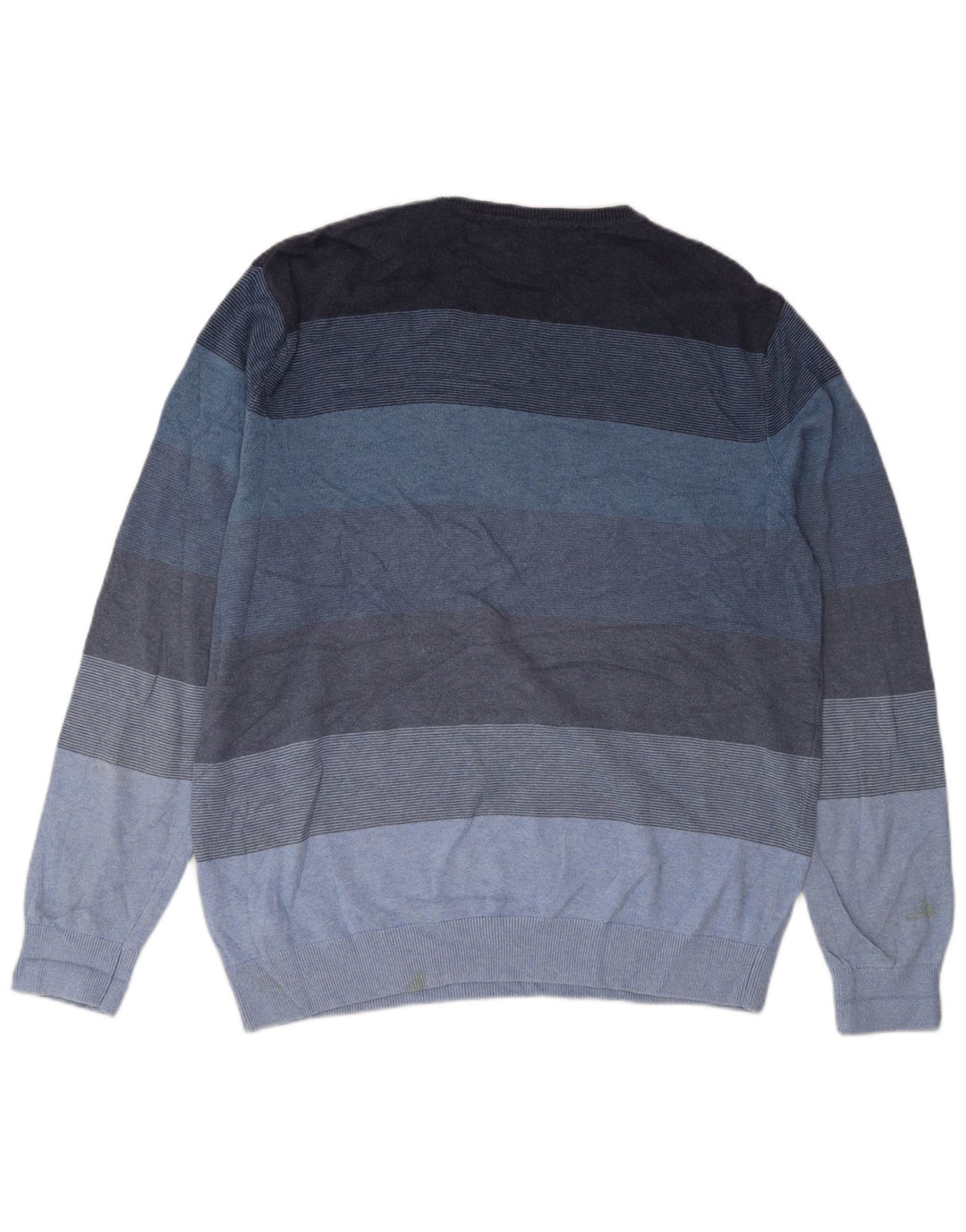 Suéter masculino Marks & Spencer com gola redonda, grande listrado azul