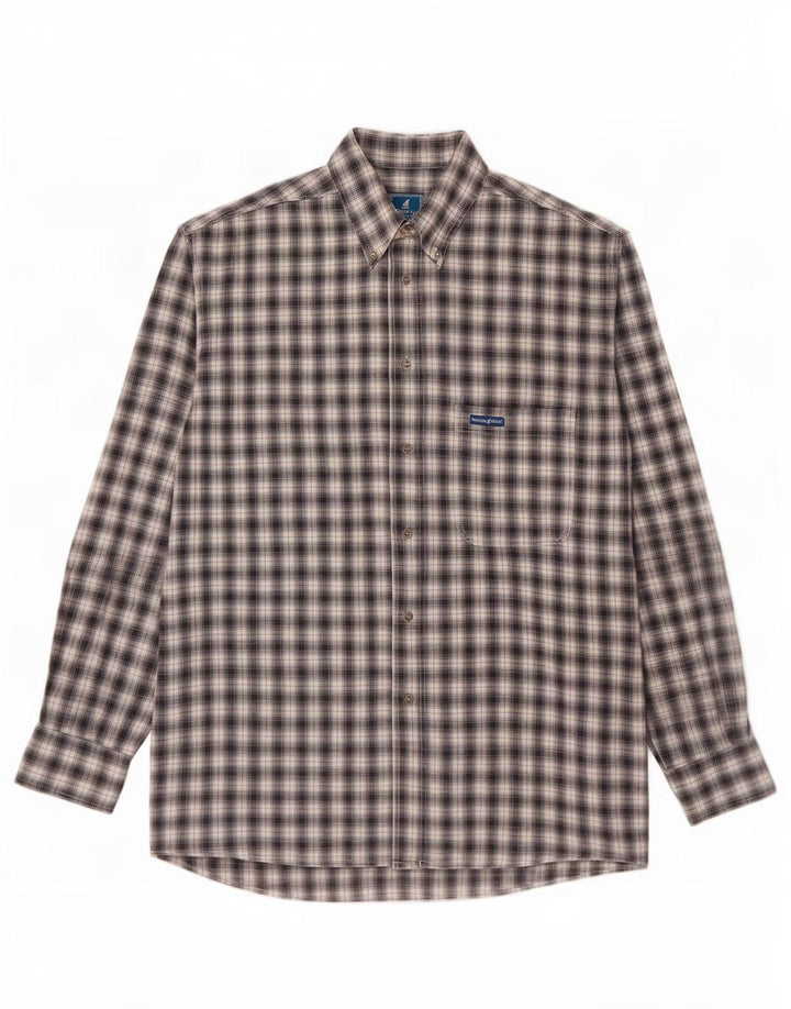 Camisa masculina de flanela North Pole XL preta xadrez
