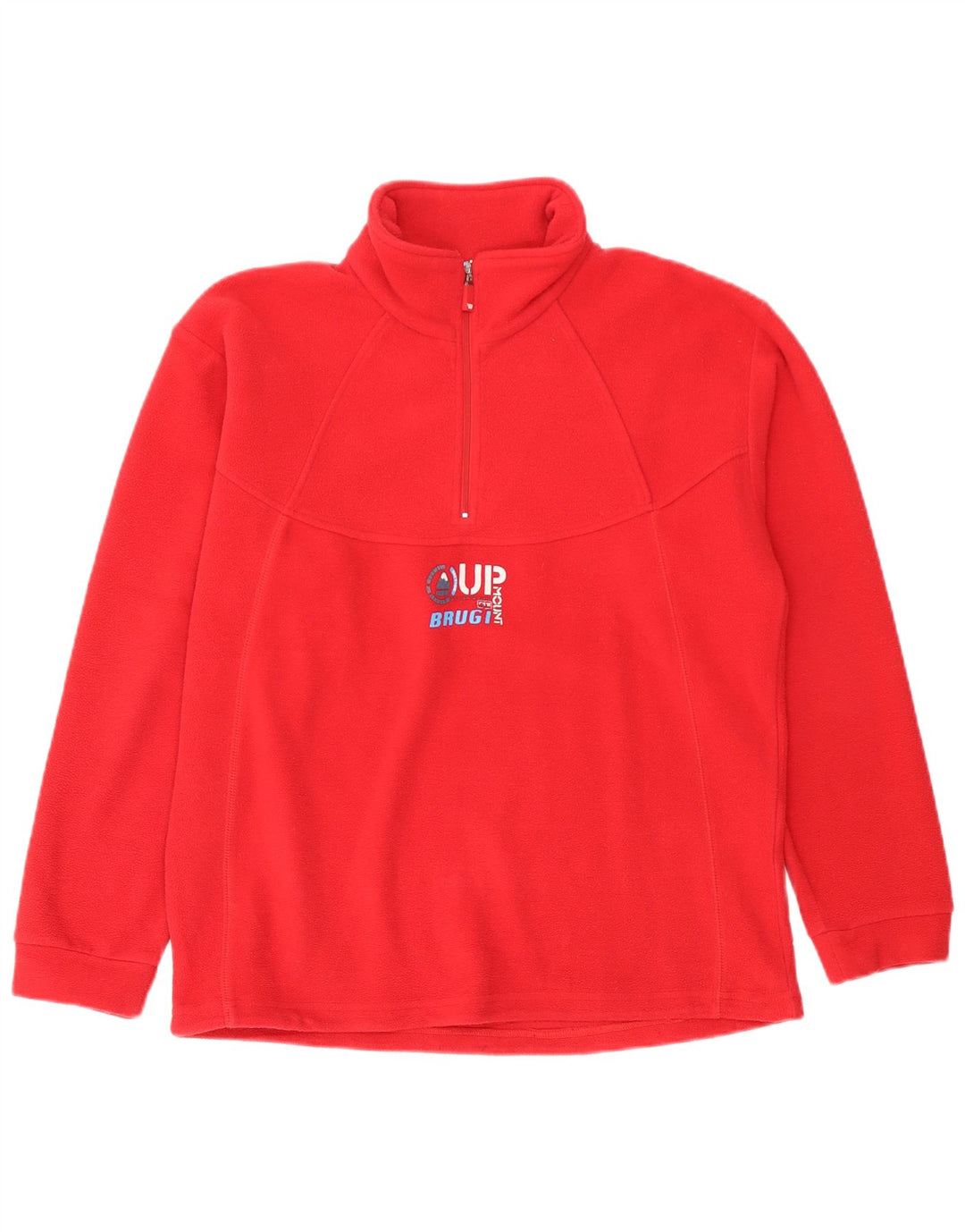 Suéter de lã feminino Brugi com zíper e gola 2XL poliéster vermelho