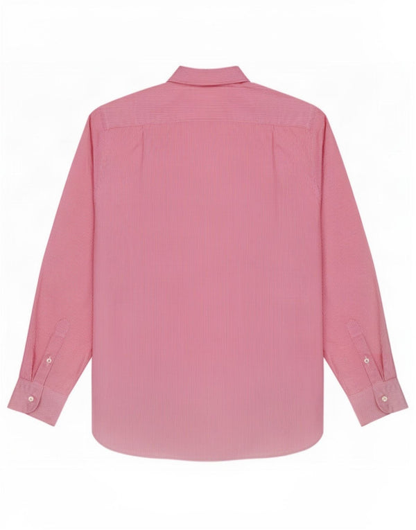 Camisa masculina J. Crew tamanho 15 1/2 algodão listrado rosa médio
