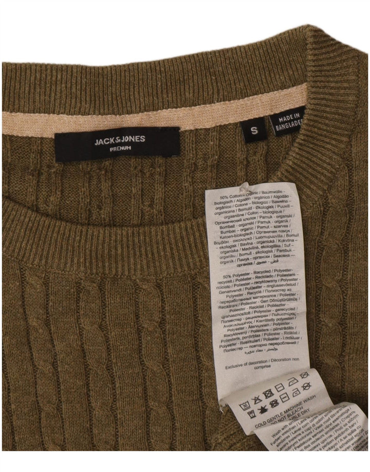 Suéter masculino Jack & Jones com gola redonda, pequeno cáqui