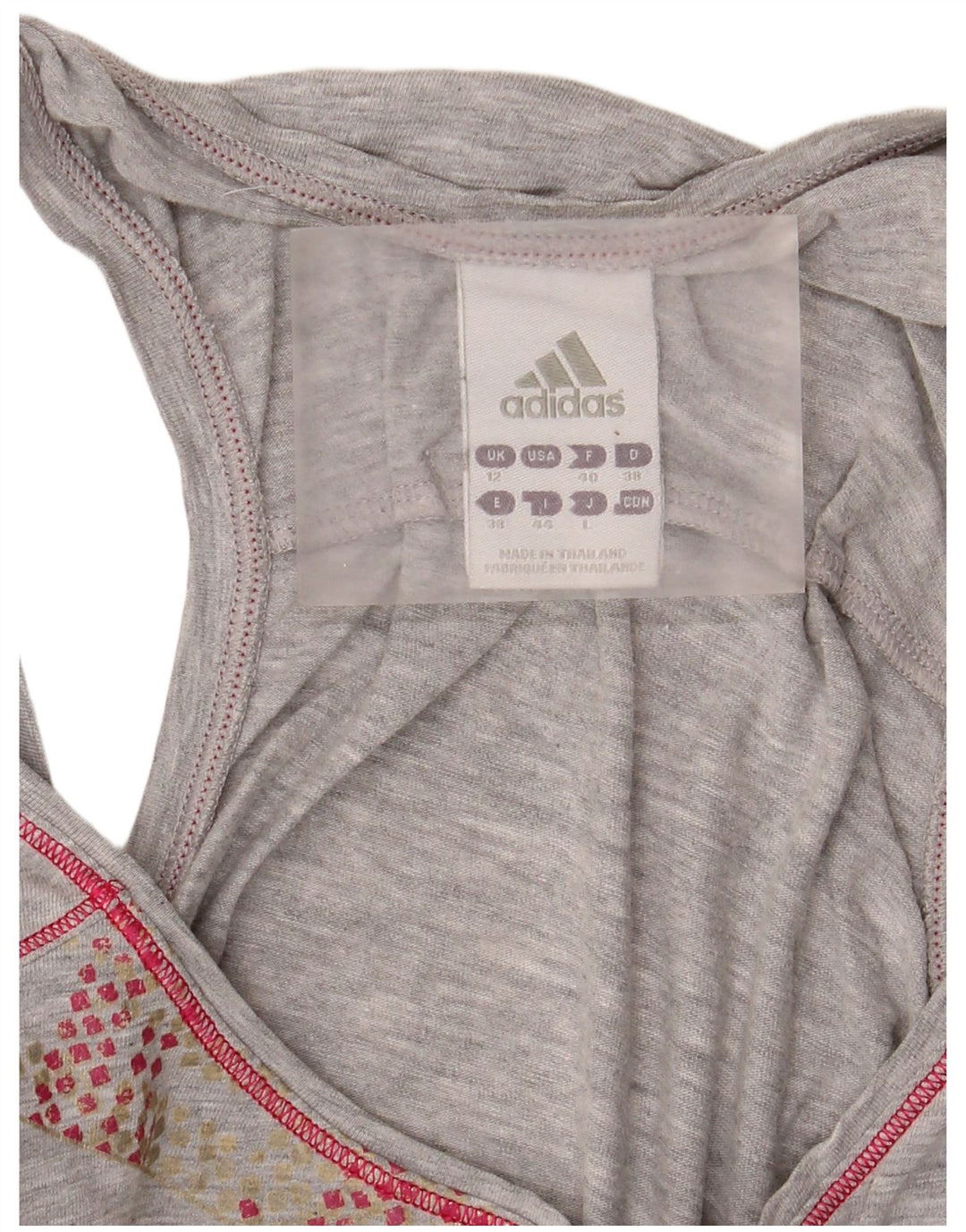 Adidas Womens Graphic Vest Top UK 12 Médio Cinza Flecked