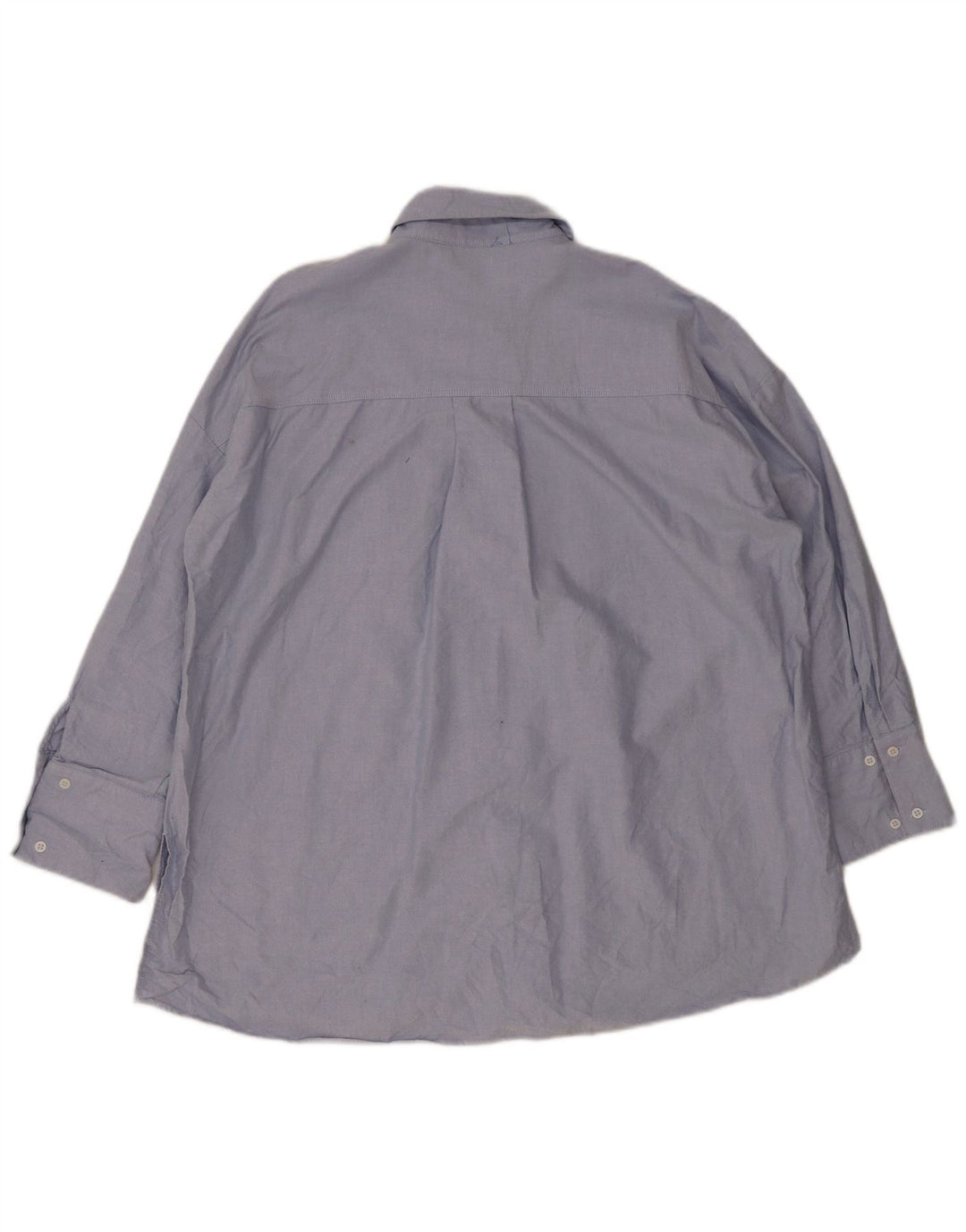Zara Camisa Longline Feminina Oversized Reino Unido 14 Algodão Azul Médio