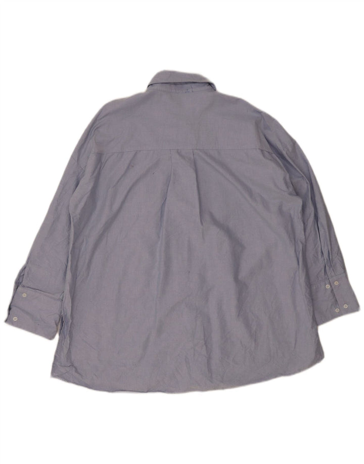 Zara Camisa Longline Feminina Oversized Reino Unido 14 Algodão Azul Médio