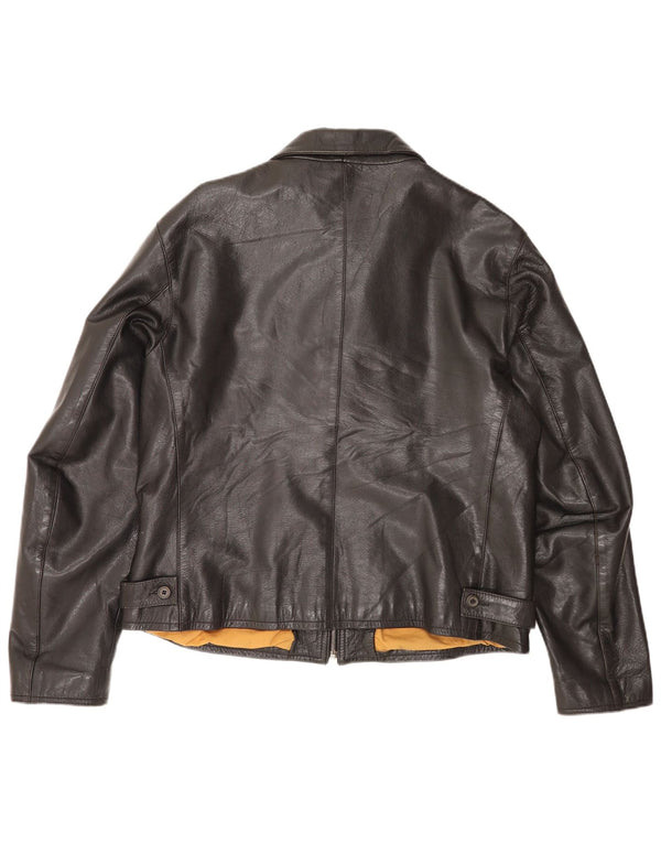Jaqueta de couro masculina Protagonist UK 40 grande preta