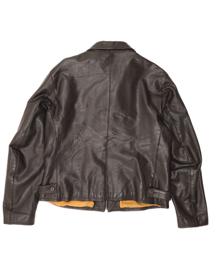 Jaqueta de couro masculina Protagonist UK 40 grande preta