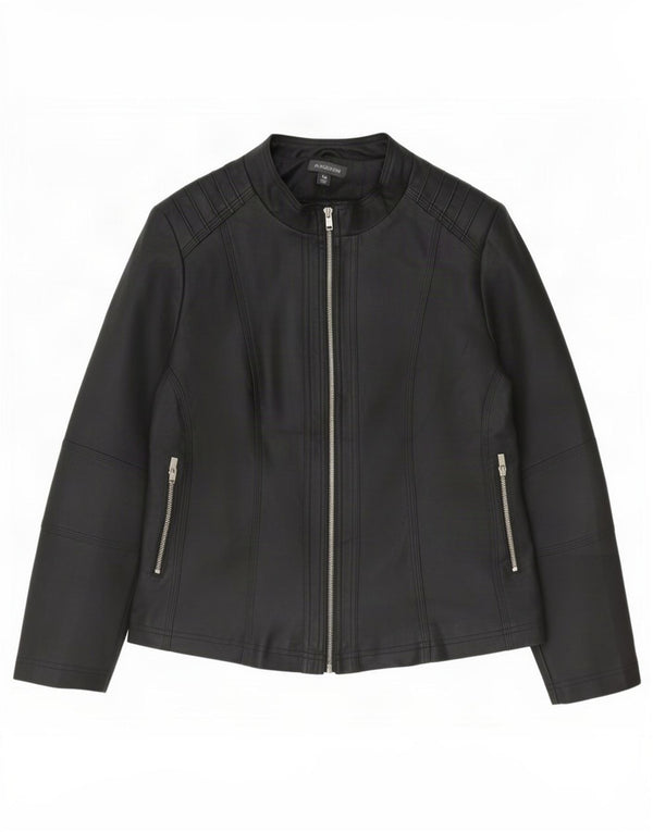 Jaqueta feminina Marks & Spencer Autograph Biker UK 14 grande preta