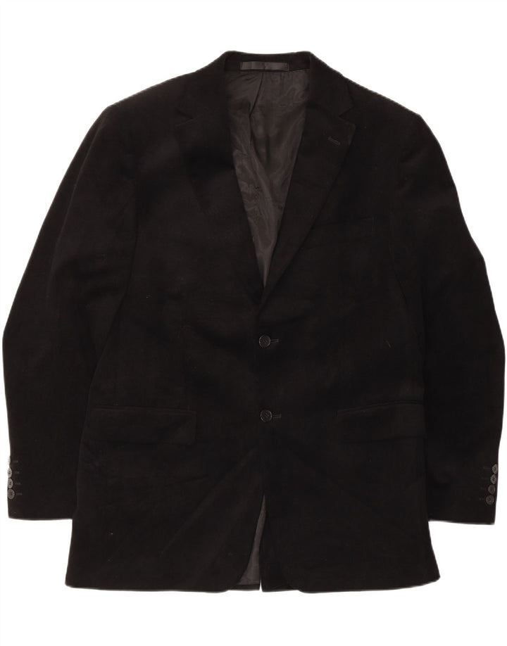 Jaqueta blazer masculina de veludo com 2 botões Marks & Spencer Reino Unido 40 médio preto