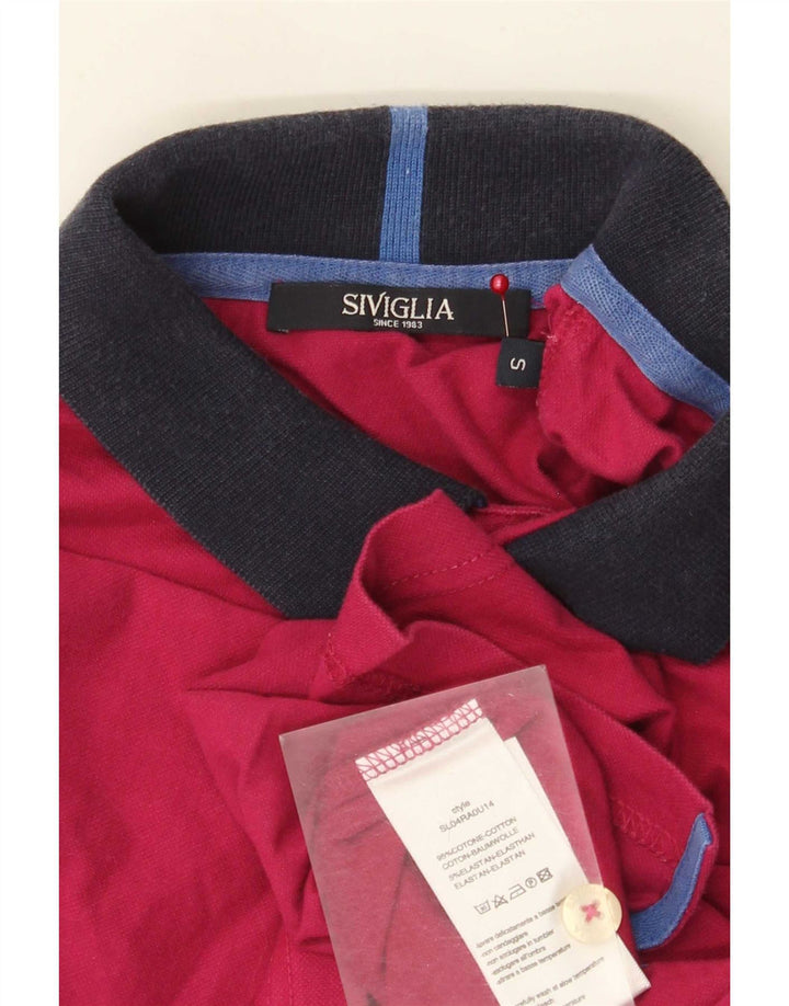 Camisa polo masculina SIVIGLIA de ajuste regular pequena de algodão rosa