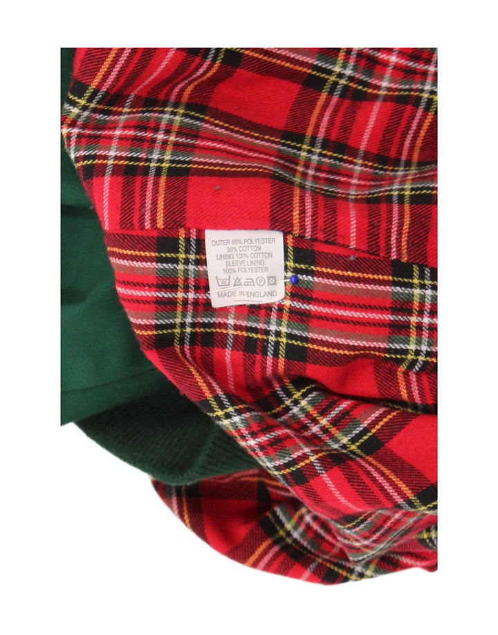 Jaqueta bomber masculina vintage Reino Unido 40 grande poliéster verde retrô