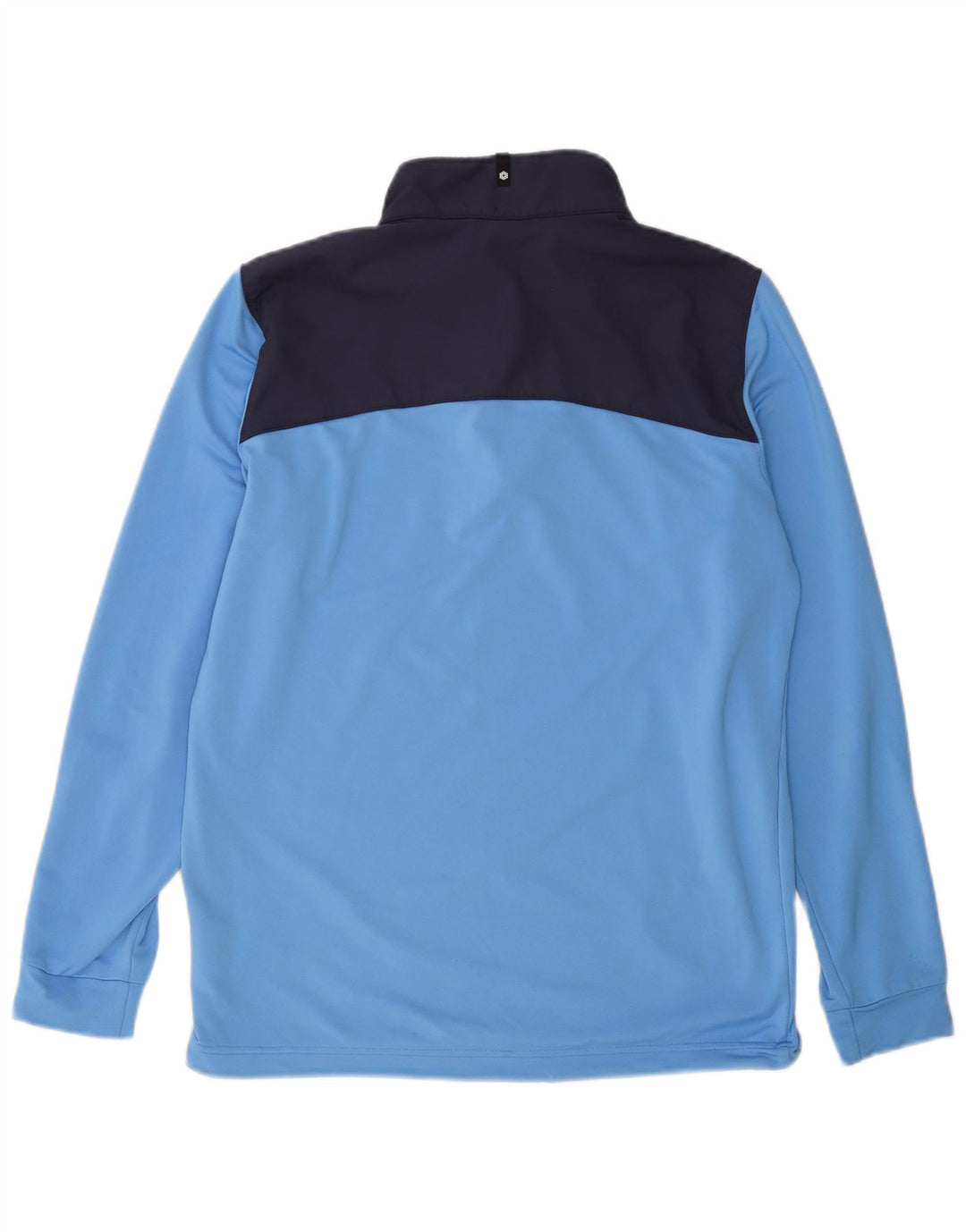 Puma Mens Zip Neck Pulôver Treino Top Azul Médio Colourblock Poliéster