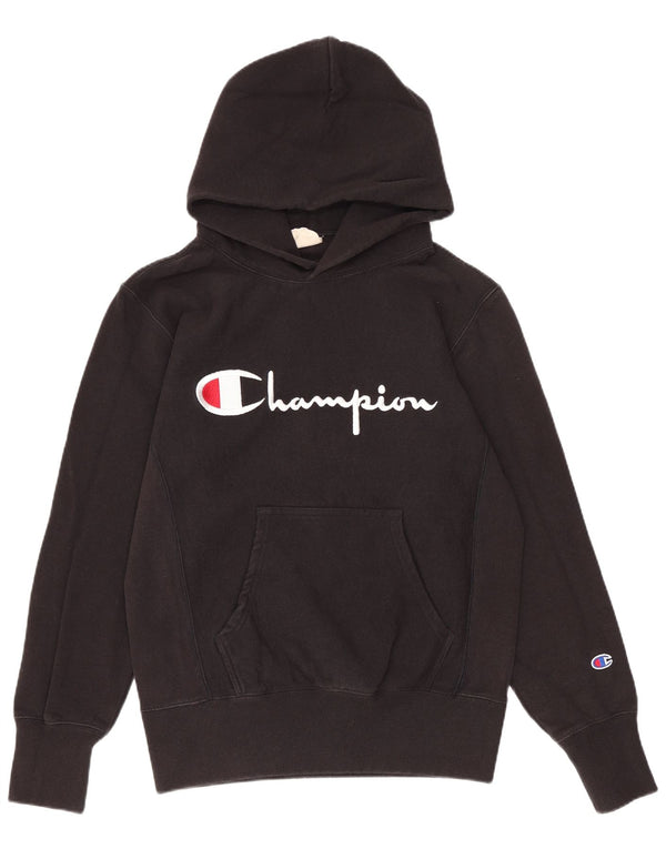 Jumper masculino com capuz gráfico Champion pequeno algodão preto