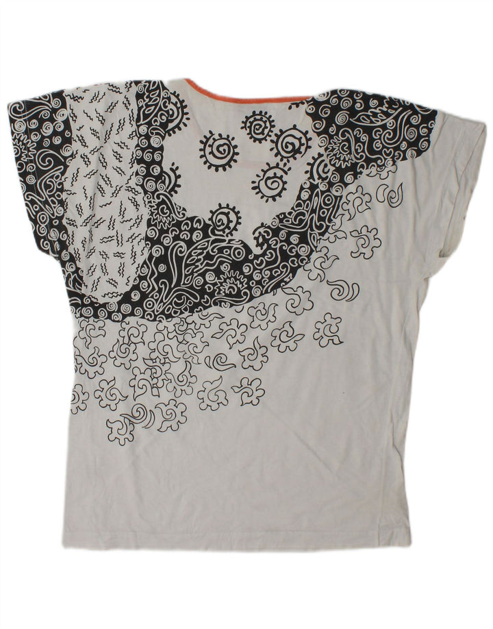 Camiseta feminina Fila Top IT 44 médio branco paisley