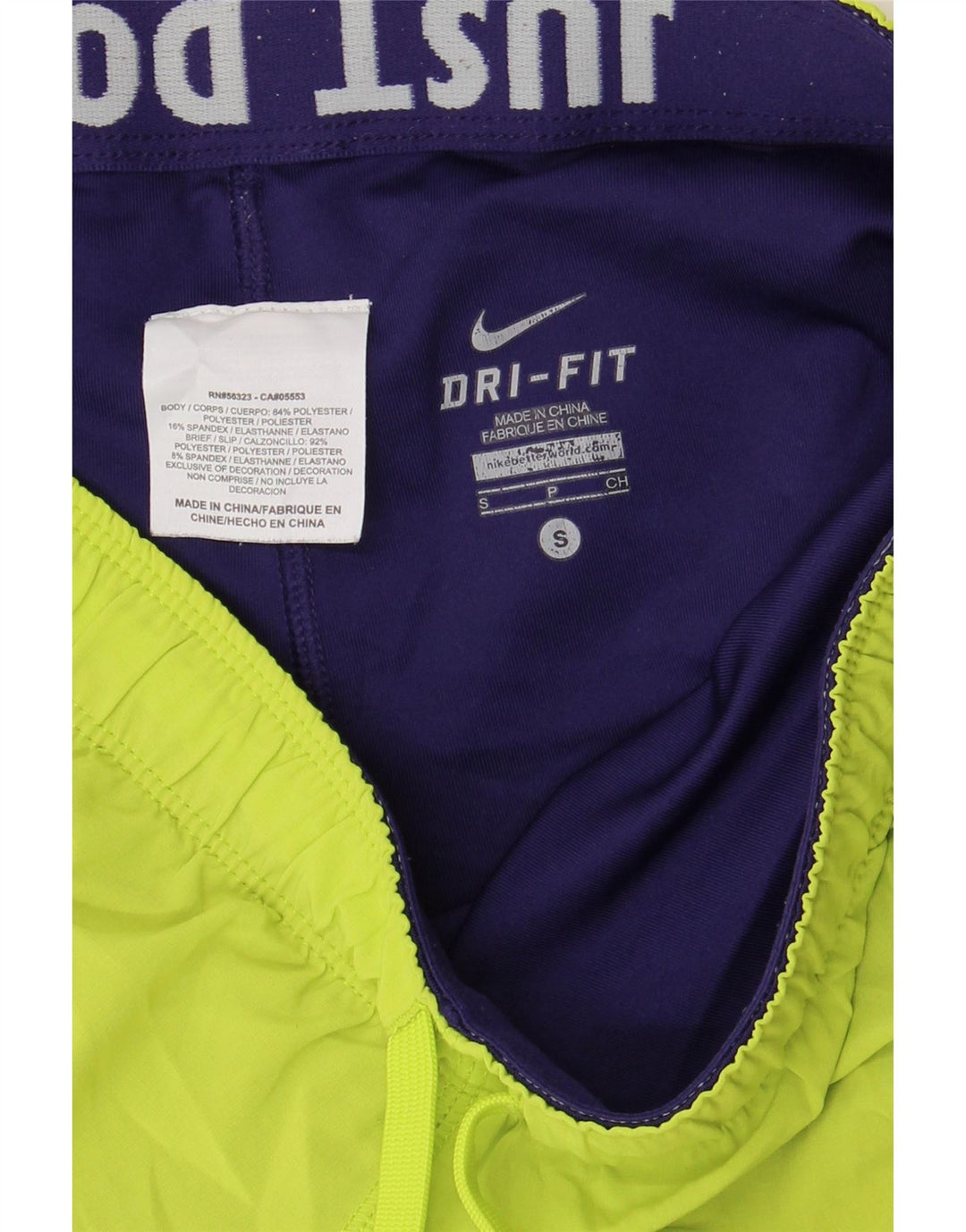 Shorts esportivos femininos NIKE Dri Fit UK 10 pequeno verde poliéster