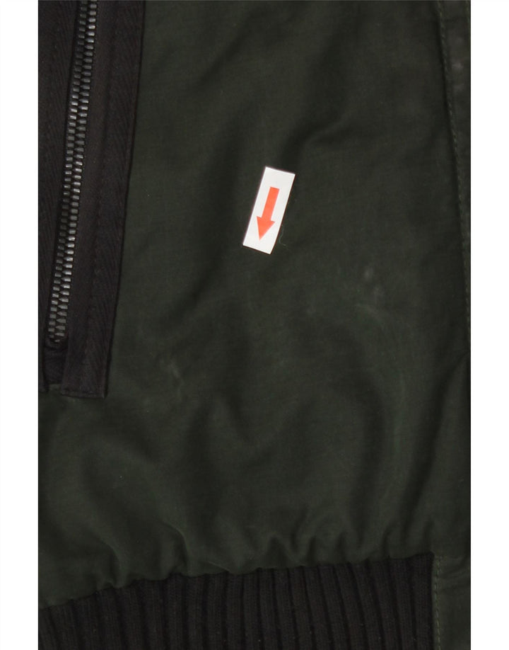 Jaqueta bomber com capuz masculina Superdry Reino Unido 36 poliéster verde pequeno Colourblock