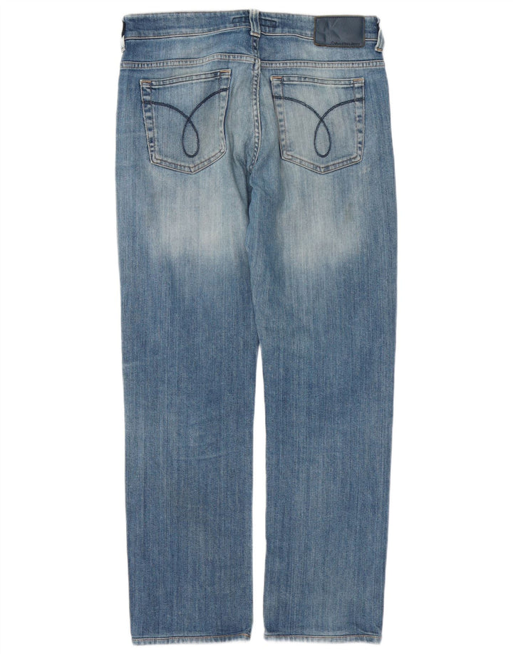 Calça jeans slim masculina CALVIN KLEIN desgastada W34 L30 azul