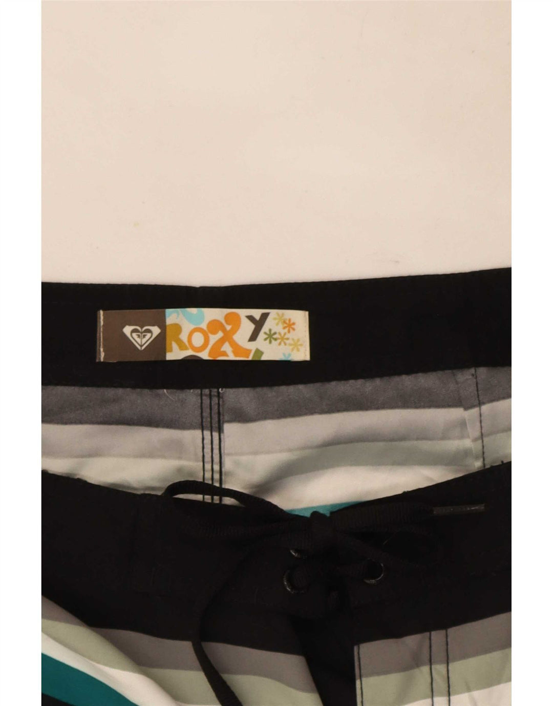 Shorts de natação masculino Roxy Graphic médio preto listrado