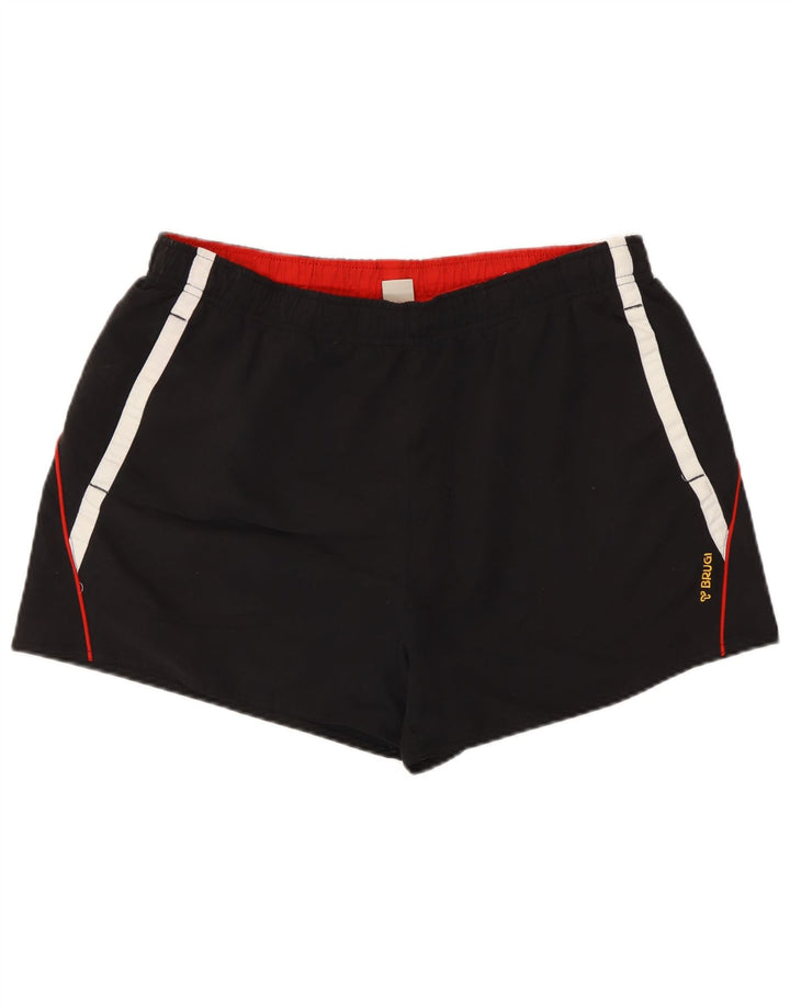 Shorts de natação masculino Brugi grande poliéster listrado preto