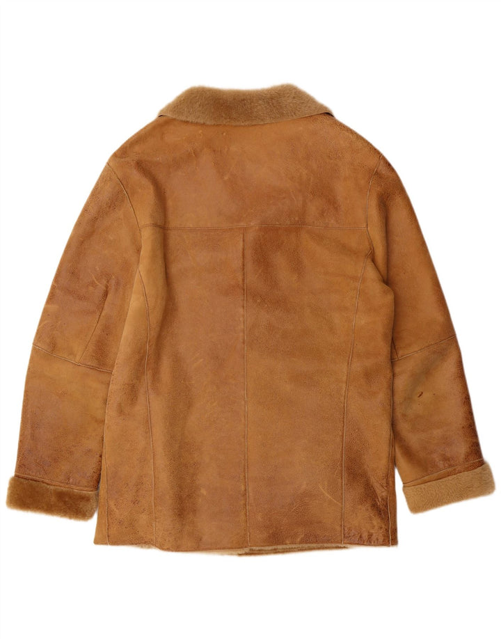 Jaqueta masculina de shearling MUNPER IT 50 grande couro marrom