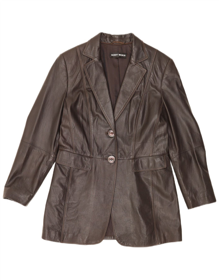 Jaqueta blazer feminina de 2 botões Gerry Weber Reino Unido 14 marrom médio