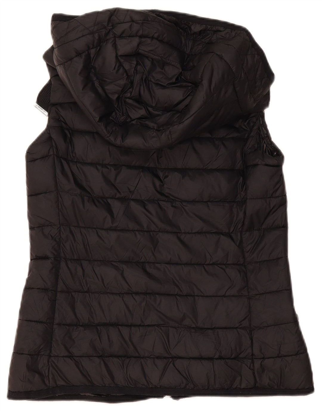 Colete acolchoado com capuz feminino Massimo Dutti UK 10 pequeno preto