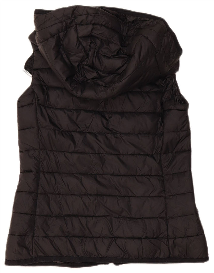 Colete acolchoado com capuz feminino Massimo Dutti UK 10 pequeno preto