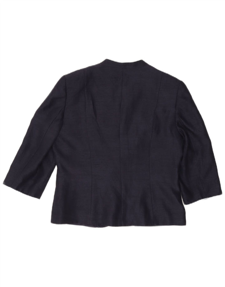 Jaqueta Bolero feminina JACQUES VERT manga 3/4 Reino Unido 14 grande azul marinho