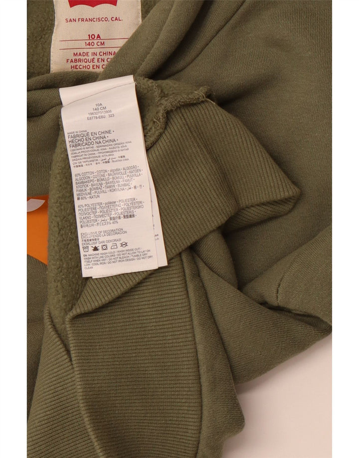 Suéter com capuz gráfico LEVI'S Boys 9-10 anos algodão verde