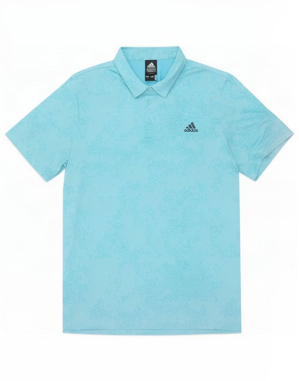 Adidas Mens Polo Shirt XL Azul Geométrico Poliéster