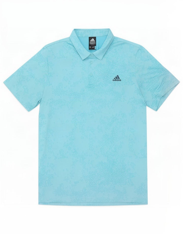 Adidas Mens Polo Shirt XL Azul Geométrico Poliéster